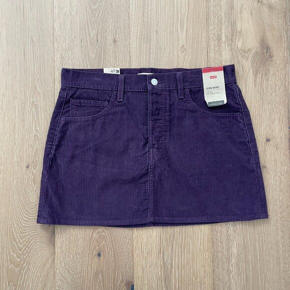 Levi’s Skirt Women 30 Waist Plum Perfect Purple Corduroy Icon  A46940031 - Picture 4 of 13